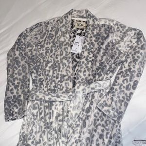 UGG White Leopard Robe